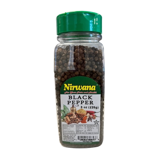 Black Pepper Whole 8 oz By Nirwana
