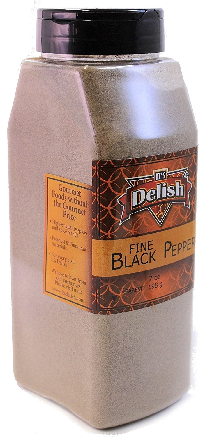 Black Pepper by Its Delish 23 Oz. Fine ground, Large Jar