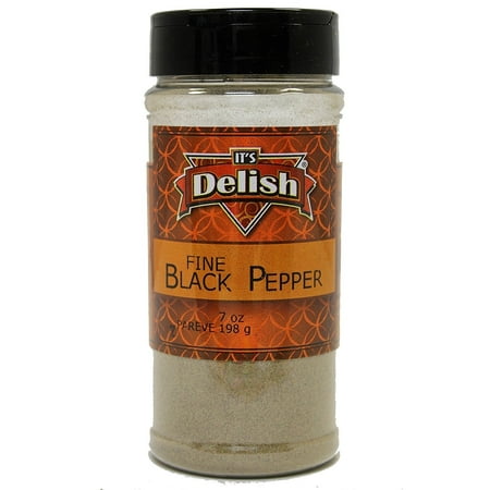 Black Pepper by Its Delish Fine ground, 7 oz Medium Jar