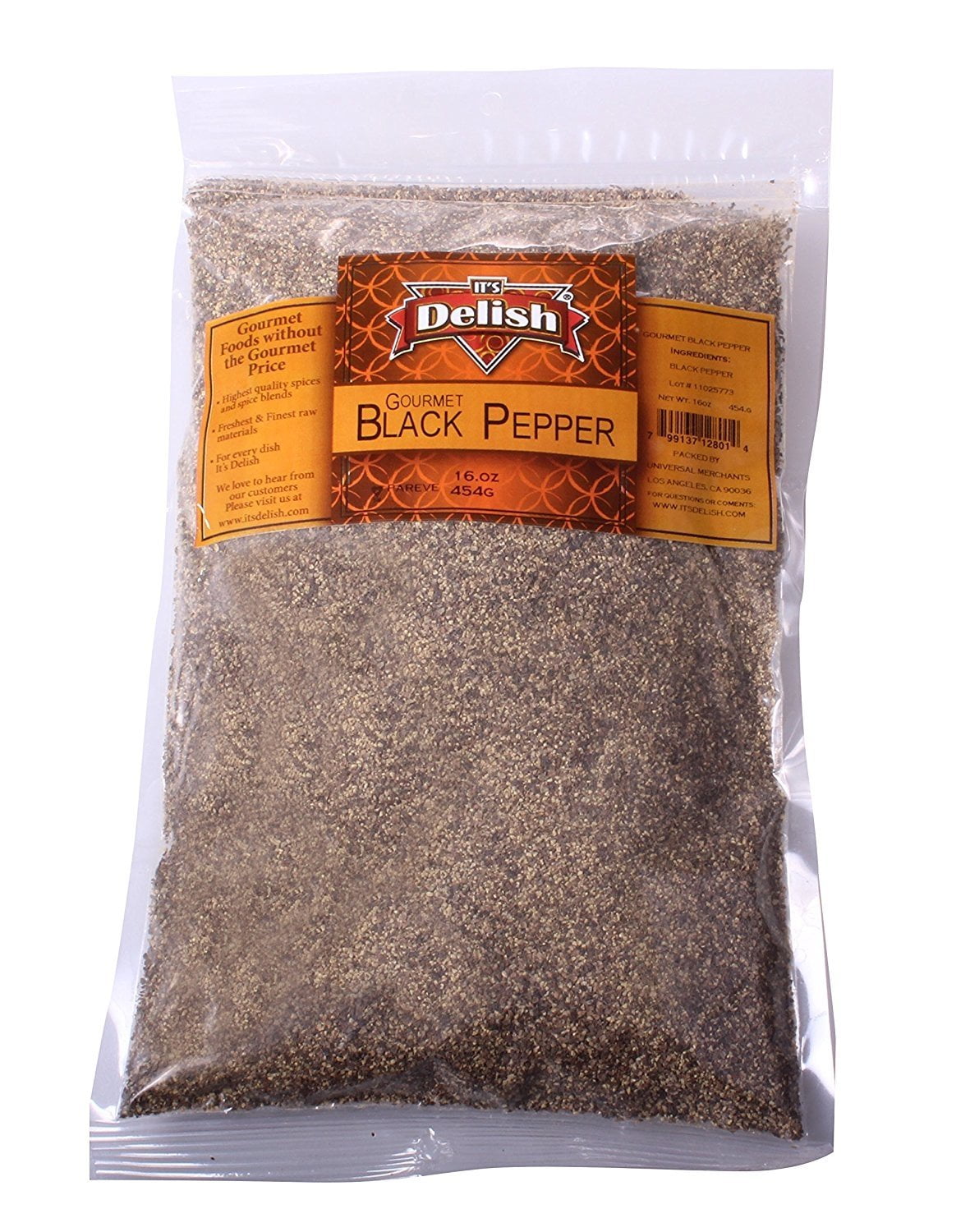 Black Pepper by Its Delish Gourmet ground, 1 lb 16 oz