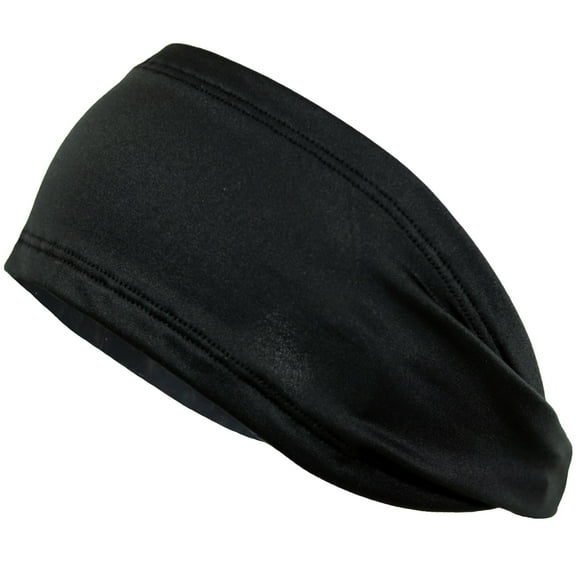 Black Performance Headband Moisture Wicking Athletic Sports Head Band Kenz Laurenz