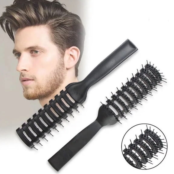 Black Personalized Boy Man Ribbed Curly Hair Comb Fluffy Brush Salon Hairdressing Massage Ribs Scalp Barber Styling Care Tools