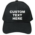 thumbnail image 1 of Black Personalized Text Embroidered Unisex Baseball Cap, Adjustable Hat, Custom Text, 1 of 9