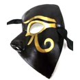 thumbnail image 1 of Black Pharoah Half Phantom Paper Mache Masquerade Mardi Gras Mask Mens Men, 1 of 1