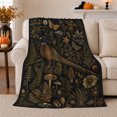 thumbnail image 1 of Black Pheasant Flannel Blanket for Birdwatching Art Fans, Living Room and Reading Nook Home Decor Birthday Gift with Soft Natural History Pheasant Woodland Study Motif, 1 of 9