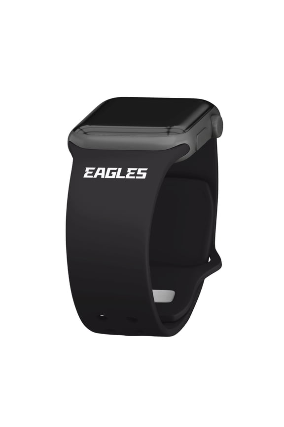 Black Philadelphia Eagles Silicone Apple Watch Band