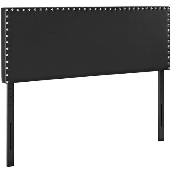 Black Phoebe King Vinyl Headboard