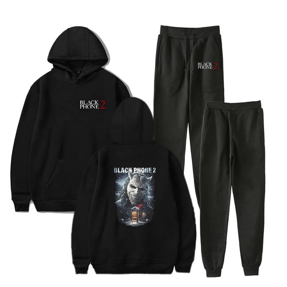 Black Phone 2 Cold Call Mad About It Men/Women Fall Suit Hoodies Sportswear Hooded Ankle Banded Pant Two Piece Set