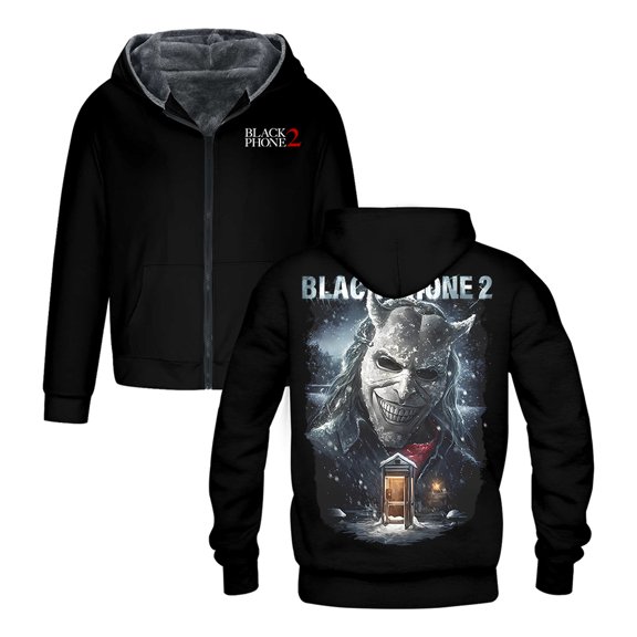 Black Phone 2 Cold Call Zipper Hoodie Long Sleeve Jacket Parkas Women Men Outerwear Winter Coat