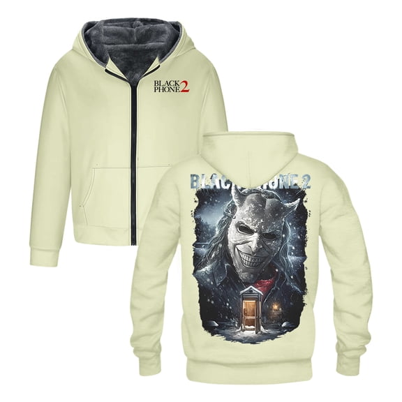 Black Phone 2 Cold Call Zipper Hoodie Long Sleeve Jacket Parkas Women Men Outerwear Winter Coat