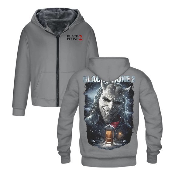 Black Phone 2 Cold Call Zipper Hoodie Long Sleeve Jacket Parkas Women Men Outerwear Winter Coat