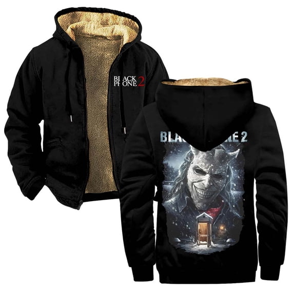Black Phone 2 Cold Call Zipper Hoodies Women Men Jacket Parkas Long Sleeve Fashion Streetwear Coat