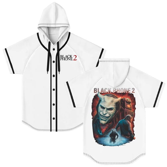 Black Phone 2 You Have Been Warned Hooded Baseball Jersey Short Sleeve Shirt Women Men Crewneck Tee