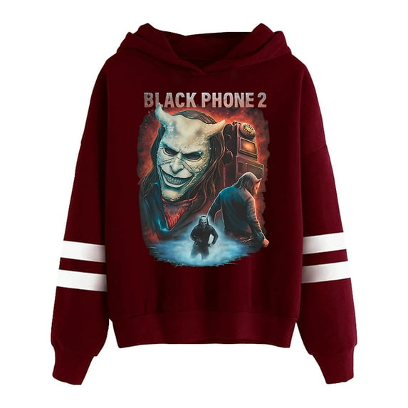 Black Phone 2 You Have Been Warned Hoodie Pocketless Parallel Bars Sleeve Women Men Hooded Sweatshirt