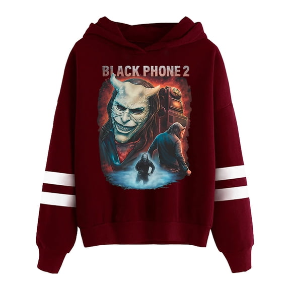 Black Phone 2 You Have Been Warned Hoodie Pocketless Parallel Bars Sleeve Women Men Hooded Sweatshirt