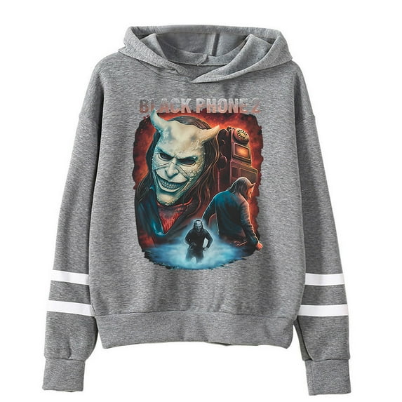 Black Phone 2 You Have Been Warned Hoodie Pocketless Parallel Bars Sleeve Women Men Hooded Sweatshirt