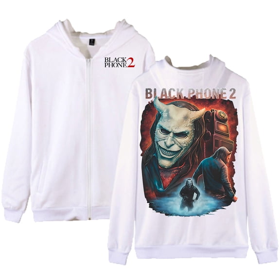 Black Phone 2 You Have Been Warned Zip Hoodie Long Sleeve Streetwear Women Men Zipper Sweatshirt