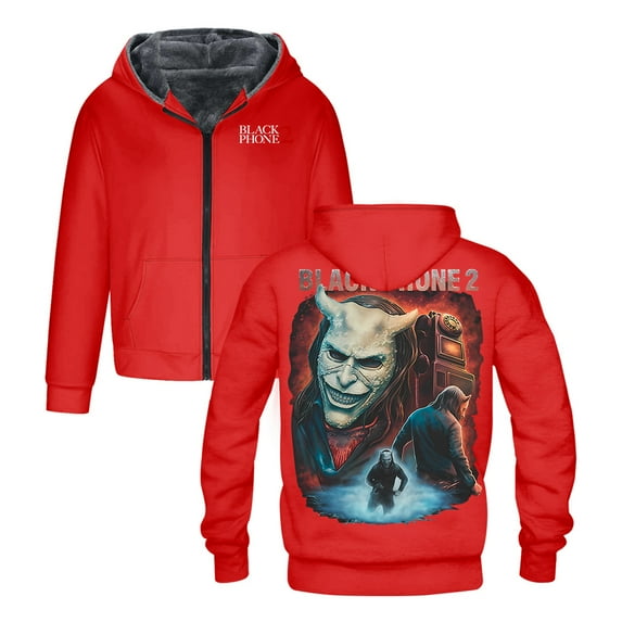 Black Phone 2 You Have Been Warned Zipper Hoodie Long Sleeve Outerwear Coat Women Men Jacket Parkas