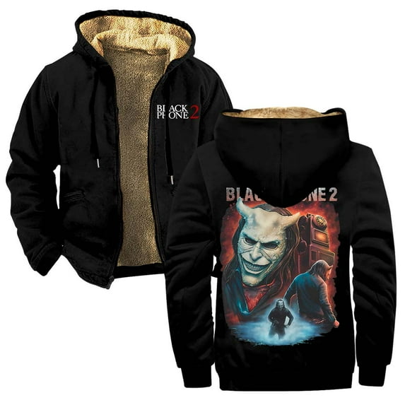Black Phone 2 You Have Been Warned Zipper Hoodies Women Men Jacket Parkas Long Sleeve Fashion Streetwear Coat