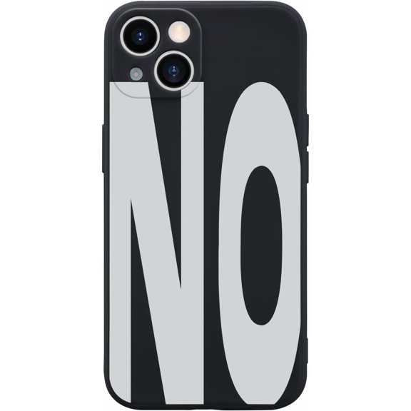 Black Phone Case Cover for iPhone 13 NO Word Case Cover Liquid Silicone Soft Gel Rubber Matt Phone Cover with Microfiber Lining
