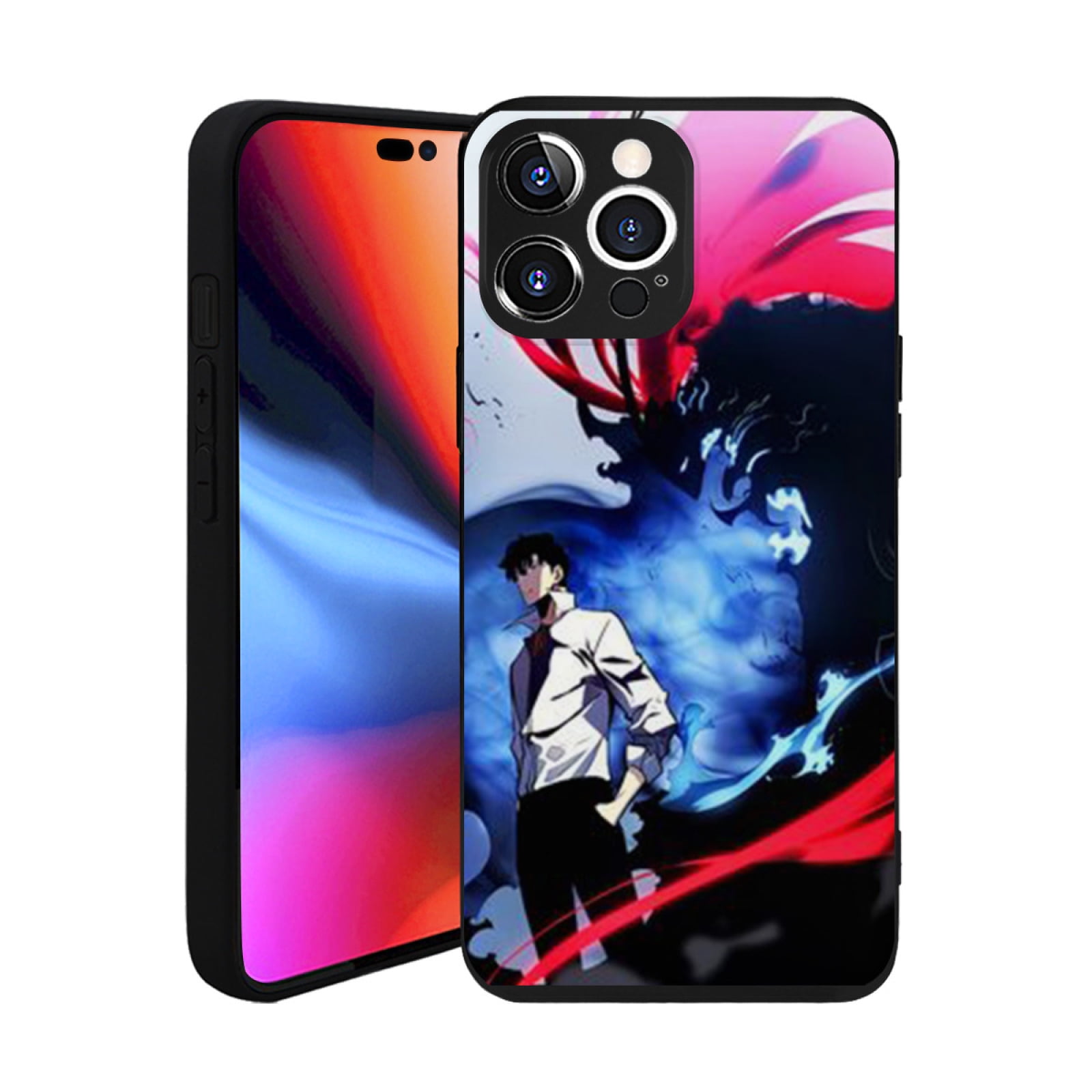 Black Phone Case Manhwa Solo Leveling Sung jin woo Compatible for