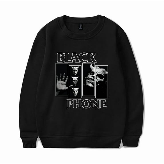 Black Phone Movie Merch Horror Mask Classic Graphic Crewneck Sweatshirt Merch Casual Sweatshirt Unisex Clothing