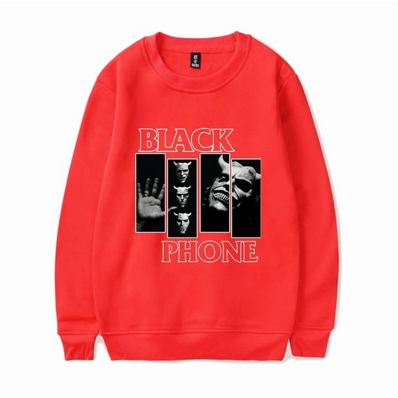 Black Phone Movie Merch Horror Mask Classic Graphic Crewneck Sweatshirt Merch Casual Sweatshirt Unisex Clothing