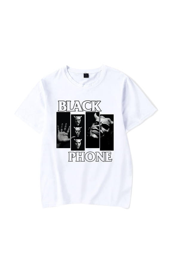 Black Phone Movie Merch Horror Mask Classic Graphic Tee T-Shirt Unisex Jumpers Streetwear Short Sleeve