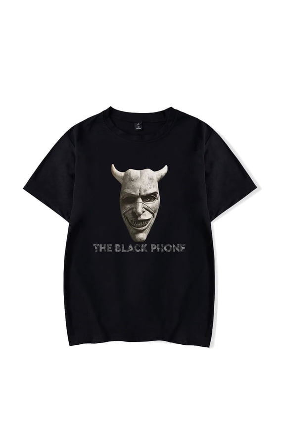 Black Phone Movie Merch Horror Mask Tee T-Shirt Unisex Jumpers Streetwear Short Sleeve Classic Graphic Men Women