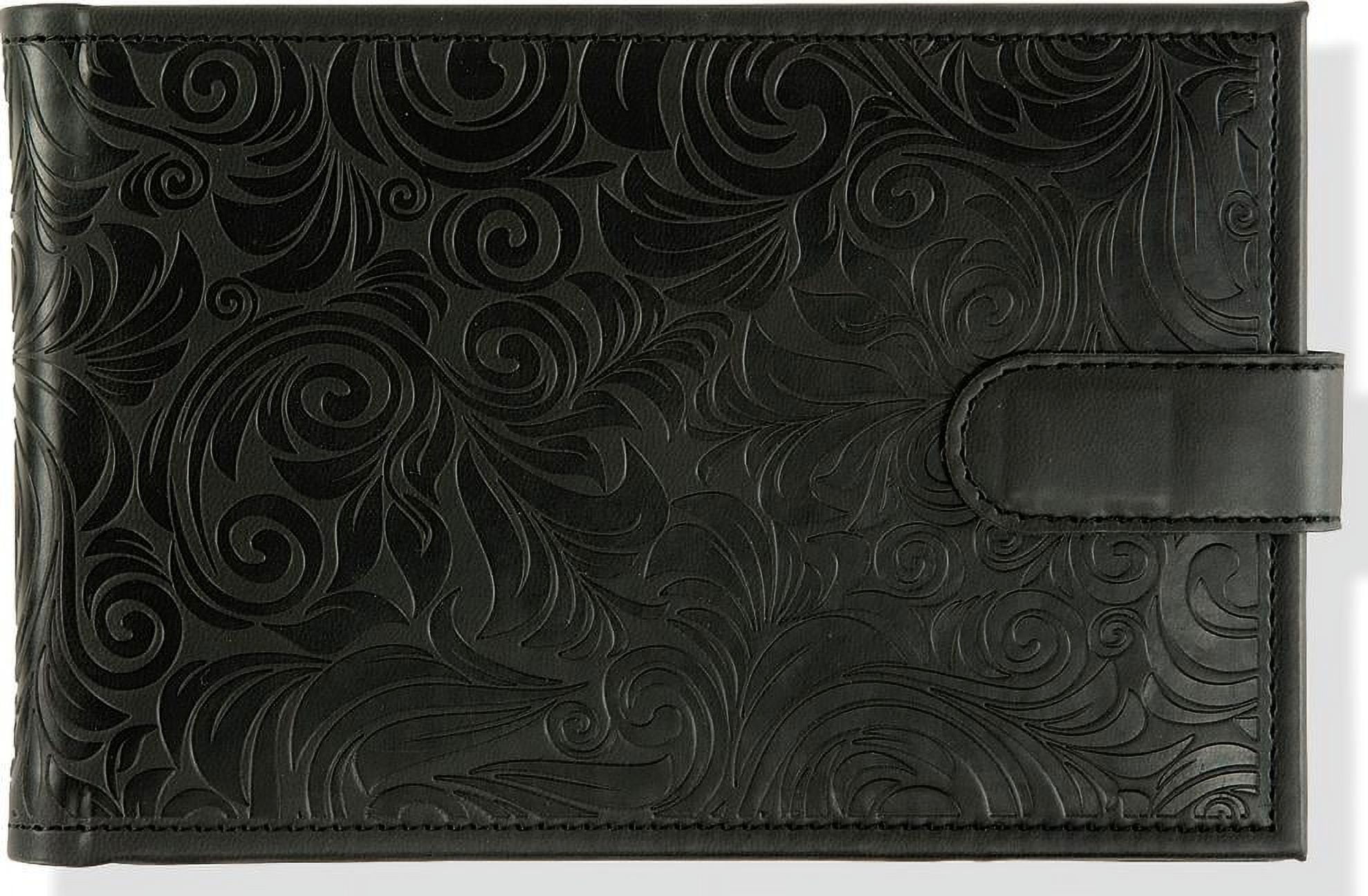 Black Embossed Leather Wedding Photo Album