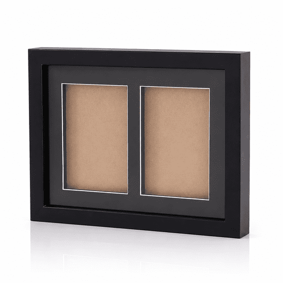Black Photo Frame Display Stand, 23cm PP Picture Frame and Card Display Case, Tabletop or Wall Hanging Decorative Frame for Photos, Trading Cards, Desk and Home Decor