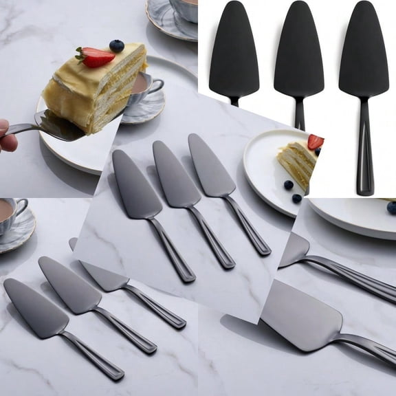 Black Pie Cake Server Set GoGeiLi 9.3inch Stainl Steel Dert Server Spatula for Pizza Pastry Cheese Set of 3 Dishwasher Safe