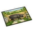 thumbnail image 1 of Black Pig with Sunflowers Doormat 24x36, 1 of 4