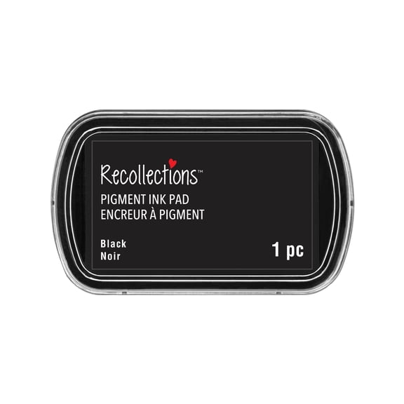 Recollections Black Pigment Ink Pad - Use On Paper, Chipboard, Wood, and More. Ideal for Scrapbooking, Card Making, Arts & Crafts - Bulk 12 Pack
