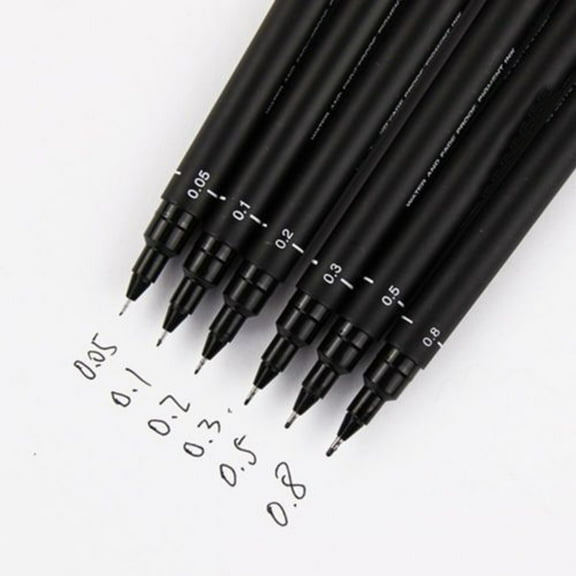 Black Pigment Liner Fineliner Waterproof Anime Comics Sketching Ink Drawing Pen Black Plastic