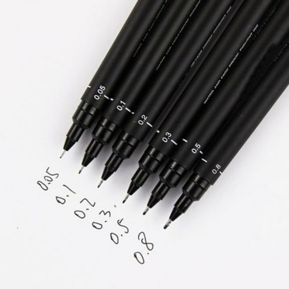 Black Pigment Liner Fineliner Waterproof Anime Comics Sketching Ink Drawing Pen Black Plastic