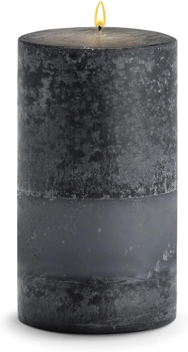 Black Pillar Candles 4X8