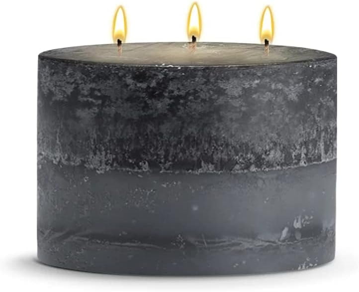 Black Pillar Candles 6X3