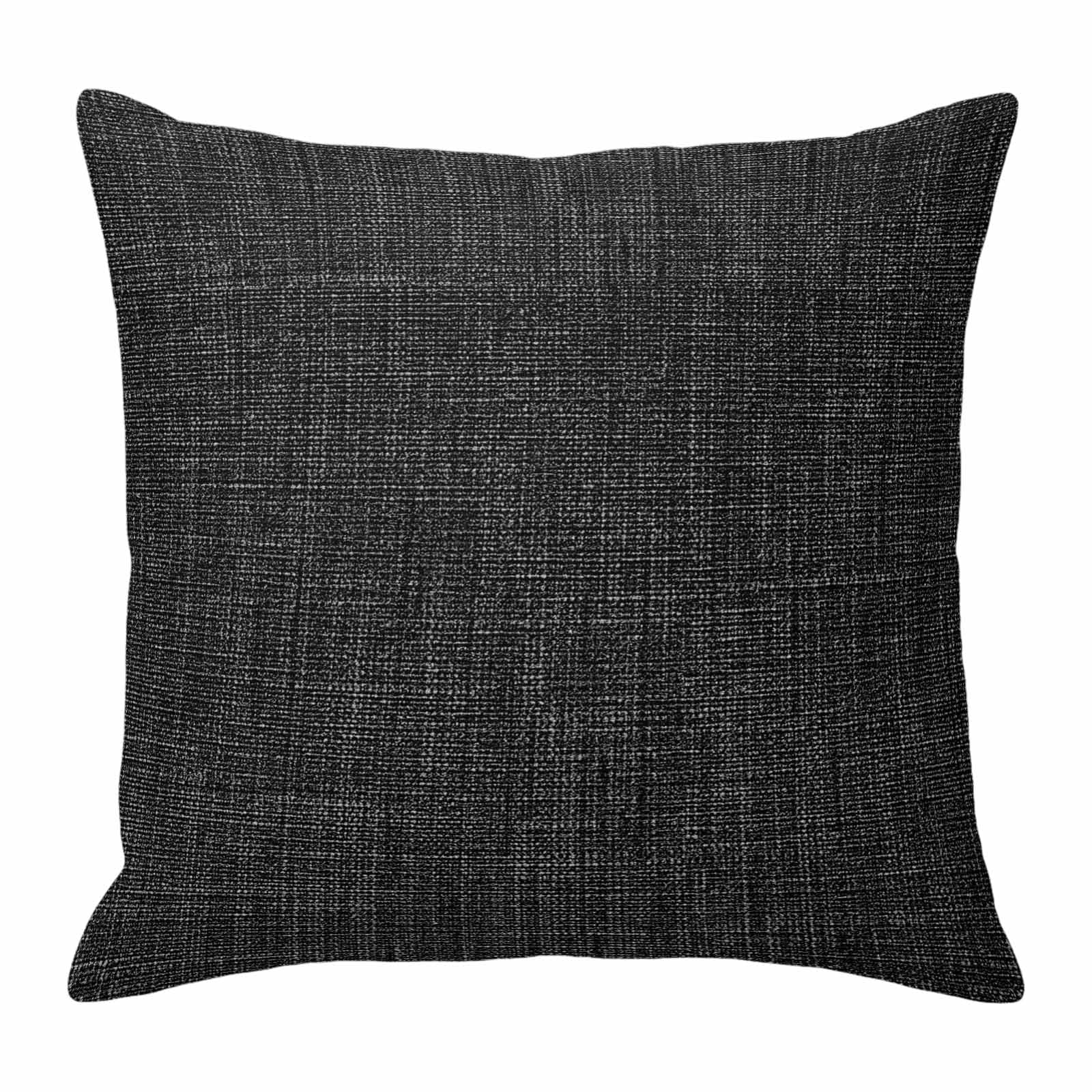Black Pillow Covers 20x20 Inch, Farmhouse Burlap Solid Black Color Modern Linen Texture Linen Pillowcase with Invisible Zipper, Decorative Throw Pillow Covers Cushion Case for Couch Sofa Bed