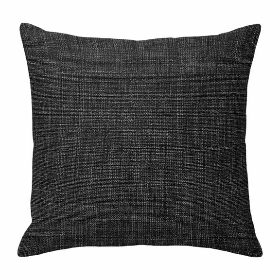 Black Pillow Covers 24x24 Inch, Farmhouse Burlap Solid Black Color Modern Linen Texture Linen Pillowcase with Invisible Zipper, Decorative Throw Pillow Covers Cushion Case for Couch Sofa Bed