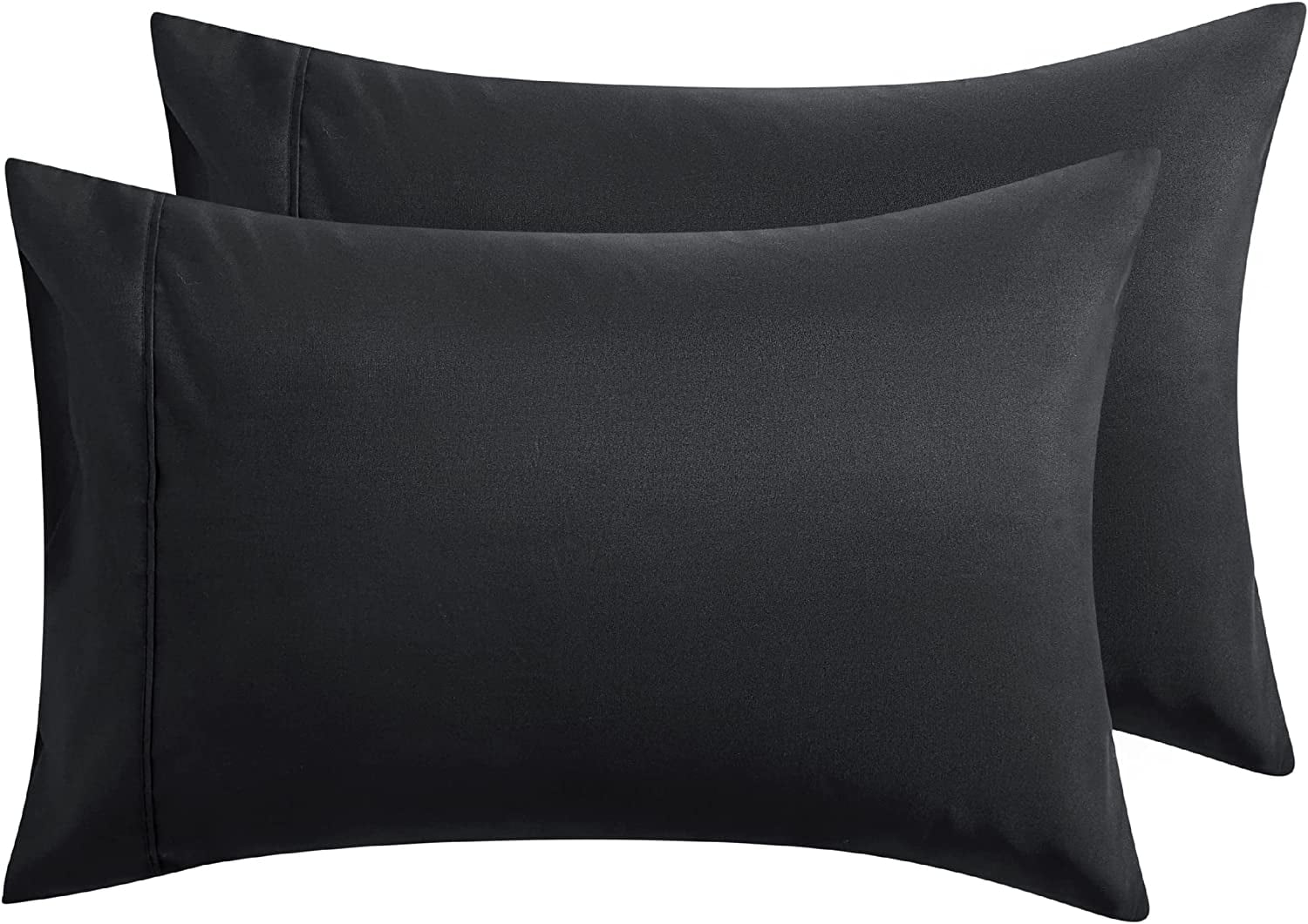 Black Pillow Covers Set of 2 Pillow Cases Standard Size Microfiber Pillow Case 20'' x 26