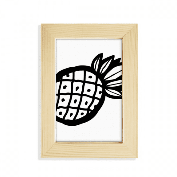 Black Pineapple Line Drawing Fruit Desktop Display Photo Frame Picture Art Painting 5x7 inch