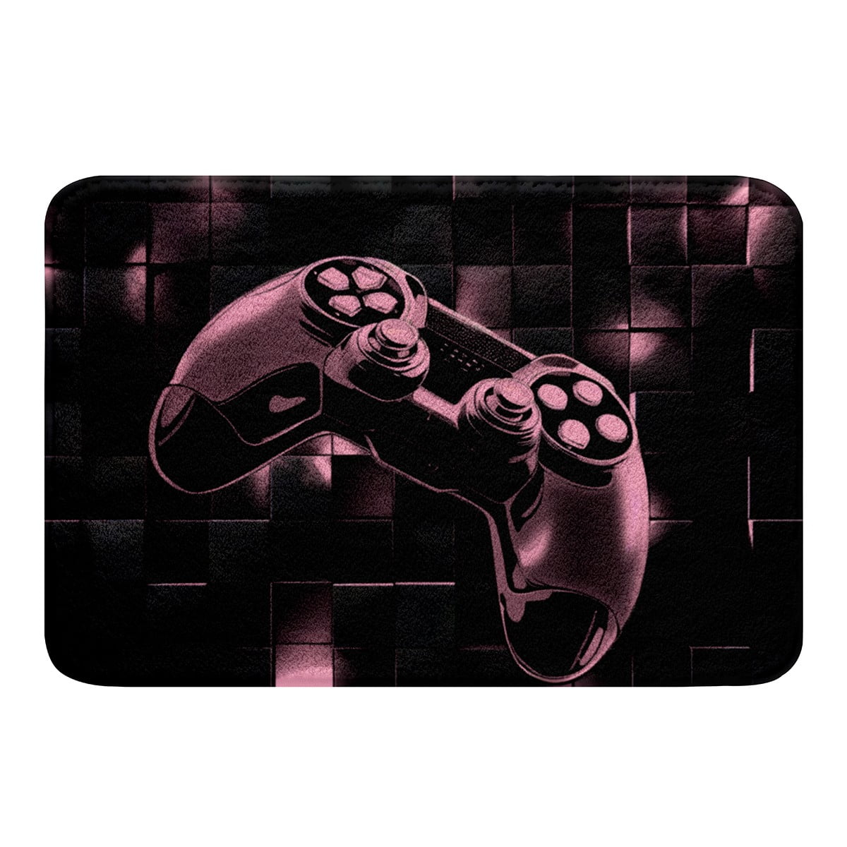 Black and Pink Bath Mat 16