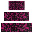 thumbnail image 1 of Black Pink Butterfly Pattern Kitchen Rugs Sets Of 3,Kitchen Runner Rugs Non Skid Washable,Decorative Kitchen Floor Mats for Kitchen,Sink,Laundry,17"x30"+ 17"x47" + 17"x59", 1 of 6