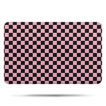 Black and Pink Checkerboard Pattern Bathroom Rugs Mat,Non Slip Microfiber Bathroom Rug,Rubber Backing,Soft Bathroom Mats for Bathroom Floor,Tub and Shower,17x27in(43x68cm)