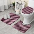 thumbnail image 1 of Black and Pink Checkerboard Pattern Bathroom Rugs Sets 3 Piece,Toilet Cover Set,Absorbent Non Slip Bathroom Mats Sets with U-Shaped Contour Rug Toilet Rug Set, 1 of 5