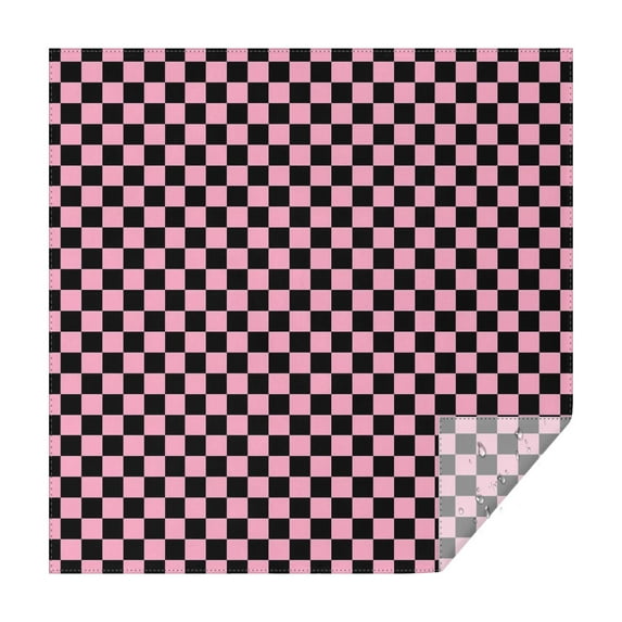 Black and Pink Checkerboard Pattern Square Tablecloth,Waterproof Square Table Cover,Wipeable Spillproof Washable Table Cover for Home Kitchen Party Decor 60"x60"(152x152cm)