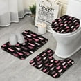 thumbnail image 1 of Black and Pink Christmas Tree Pattern Bathroom Rugs Sets 3 Piece,Toilet Cover Set,Absorbent Non Slip Bathroom Mats Sets with U-Shaped Contour Rug Toilet Rug Set, 1 of 5