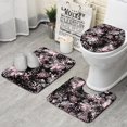 thumbnail image 1 of Black and Pink Of Leopard Print Bathroom Rugs Sets 3 Piece,Toilet Cover Set,Absorbent Non Slip Bathroom Mats Sets with U-Shaped Contour Rug Toilet Rug Set, 1 of 5