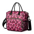 thumbnail image 1 of Black and Pink Leopard Print Insulated Leakproof Lunch Box for Women, Large Lunch Bag for Tween Teen Adult, Loncheras Para Mujer for Work Beach Travel Picnic Camping, 1 of 6
